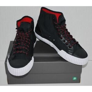 NIB PF Flyers Center Hi Ripstop Sneakers Black & Red Womens 6.5